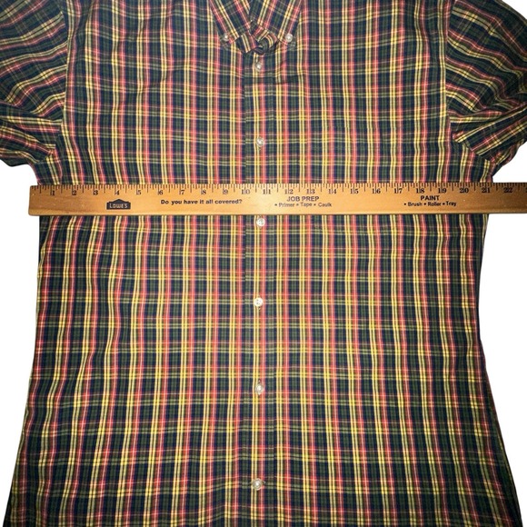 Lands End Mens long sleeve plaid button up plaid No Iron shirt size 15 1/2-34 - Picture 4 of 8